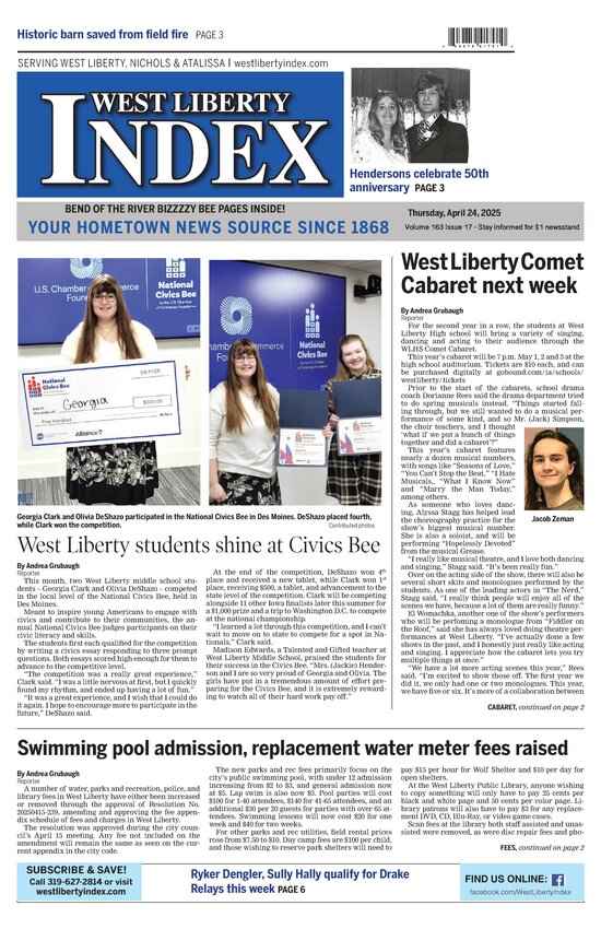 West Liberty Index &mdash;&nbsp;April 24, 2025