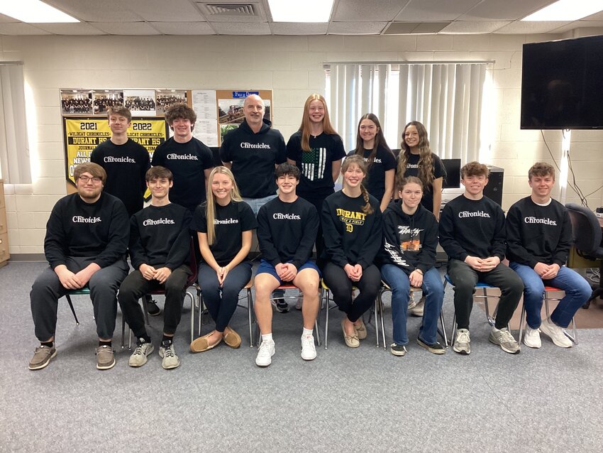 Top row, from left: Royce Richman, Colby Gast, Steve Sands, Allison Toft, Paige Happ, and Kylee Hahn. Bottom row left to right: Gavin Broussard, Cohen Jepsen, Lauren Callison, Garrett Pearlman, Katelynn Toft, Mayson Eddy, Josh Peel, and Gus Thoma. Not pictured: Kila Wink.