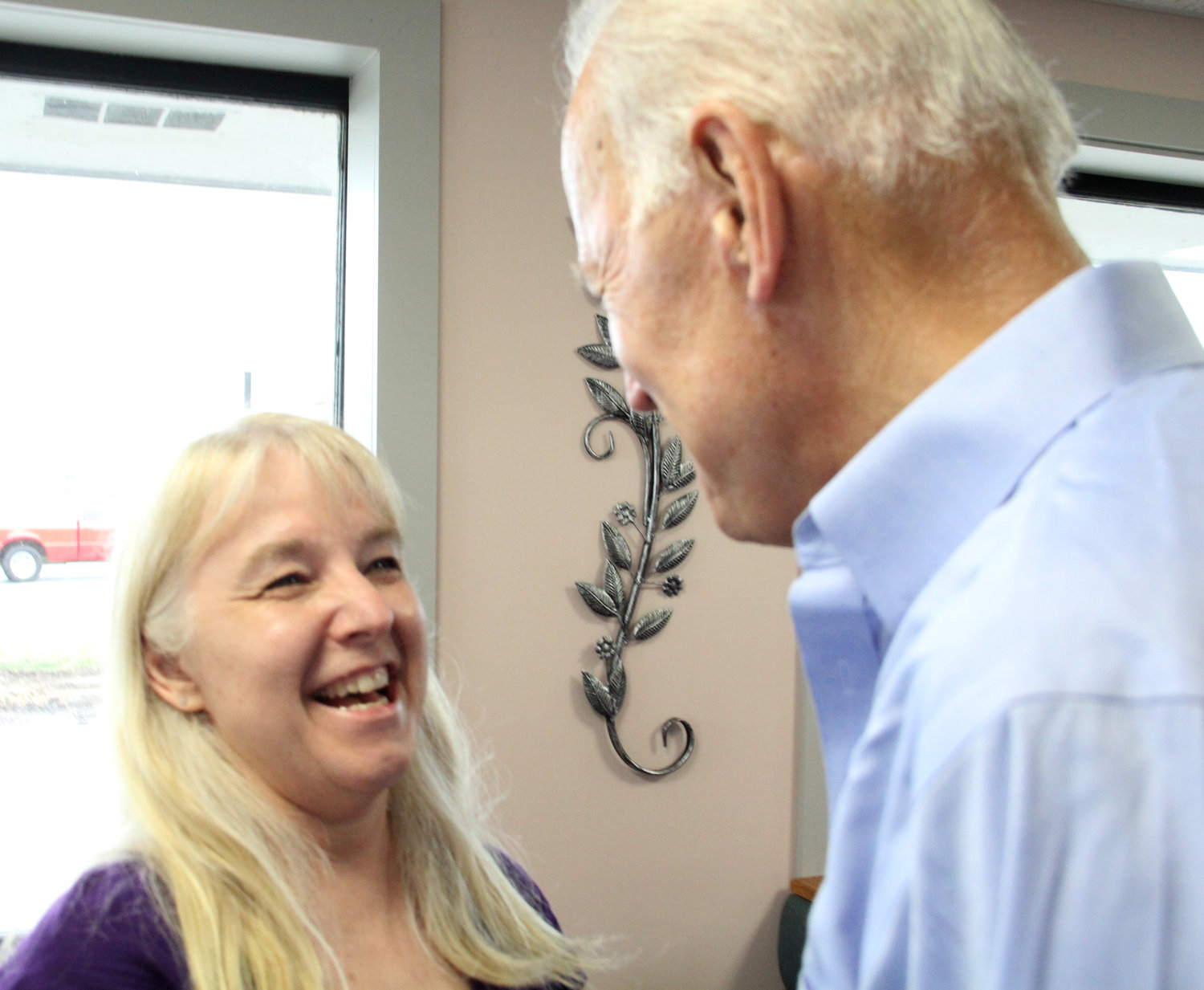 Biden greets Merilee Schaefer.
