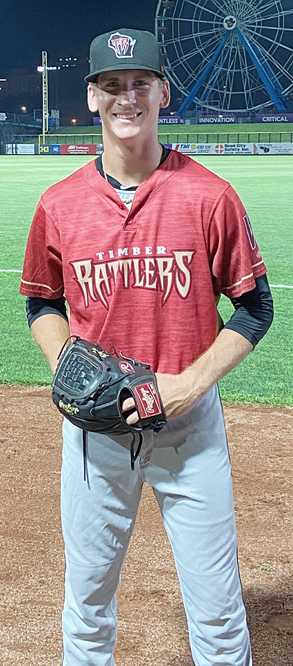 Wilton grad Evan Reifert is pictured in the bullpen at Modern Woodmen Park in Davenport, home of the Quad Cities River Bandits. Reifert spent last summer playing for the Wisconsin Timber Rattlers in the Milwaukee Brewers organization. He was recently traded from the Brewers to the Tampa Bay Rays organization.