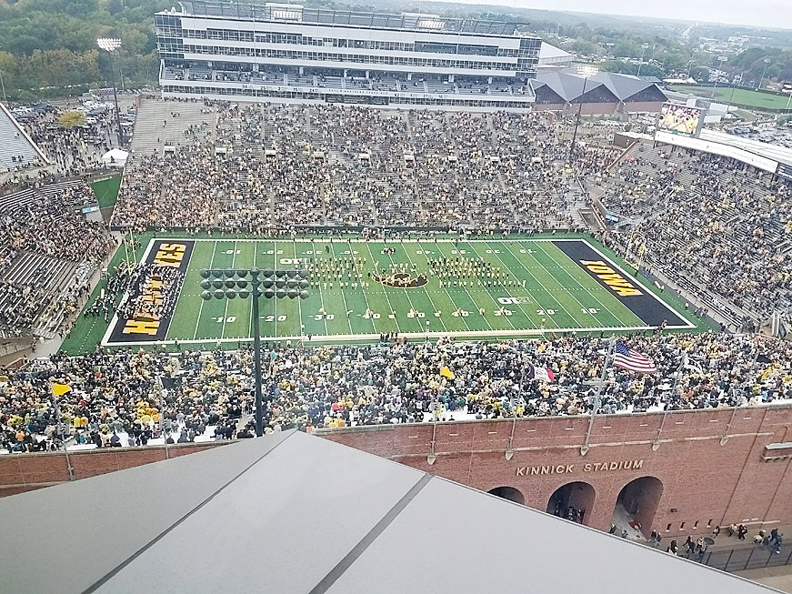 This was the view the Albrecht family had when they participated in The Wave from the top floor of the University of Iowa Stead Family Children's Hospital in 2017.