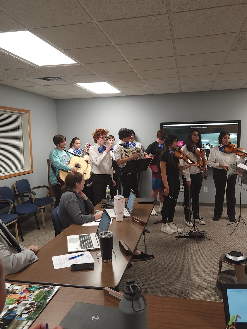 Los Cometas Mariachi performed at a Board of Education meeting in November. West Liberty High School Band Director Ashley Smith spoke at the board meeting about what the program is and how it's grown since 2019.