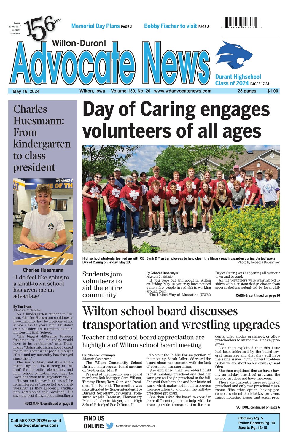 May 16, 2024 Advocate News | Wilton-Durant Advocate News