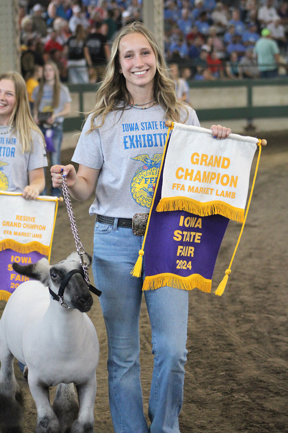 Wilton's Kiley Langley shows State Fair grand champion lamb Wilton