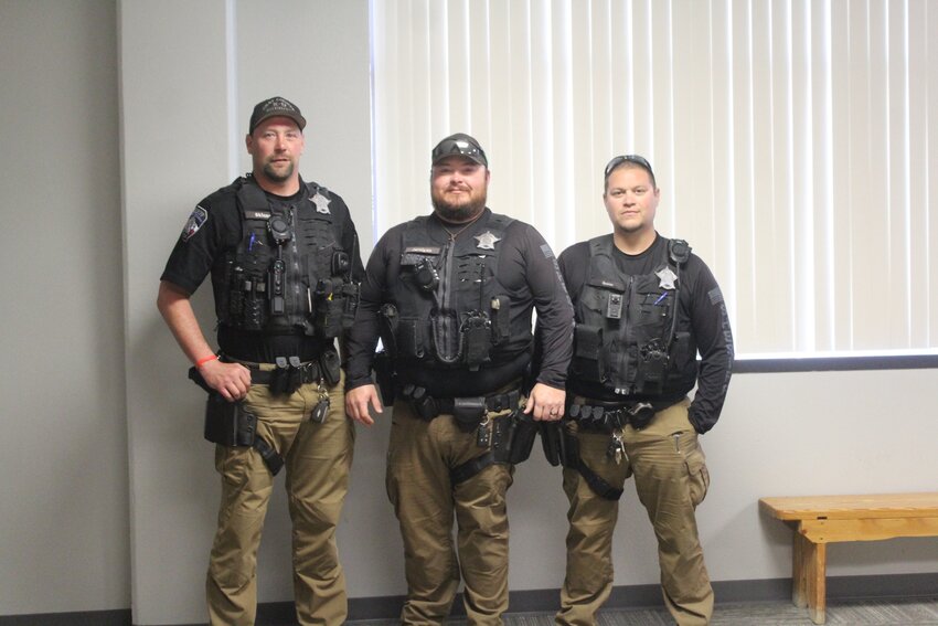 Officers JC Skinner, Tyler Jernigan, and Tim Reeves.