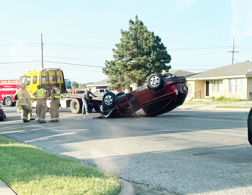 Rollover motor vehicle accident, Pampa, Texas