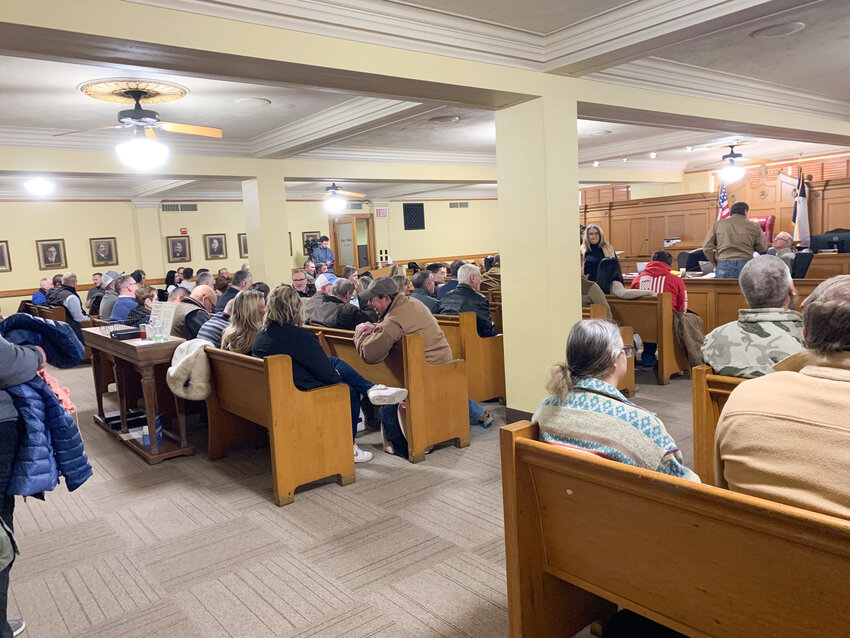 The Gray County Commissioner's Court was packed with citizens concerning the tax abatement request for Intersect Power's Meitner Project.