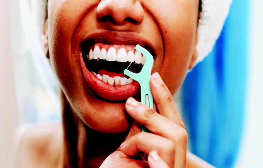 Flossing is a good and easy first step to better health. Flossing regularly will lower the risk of developing an oral infection.