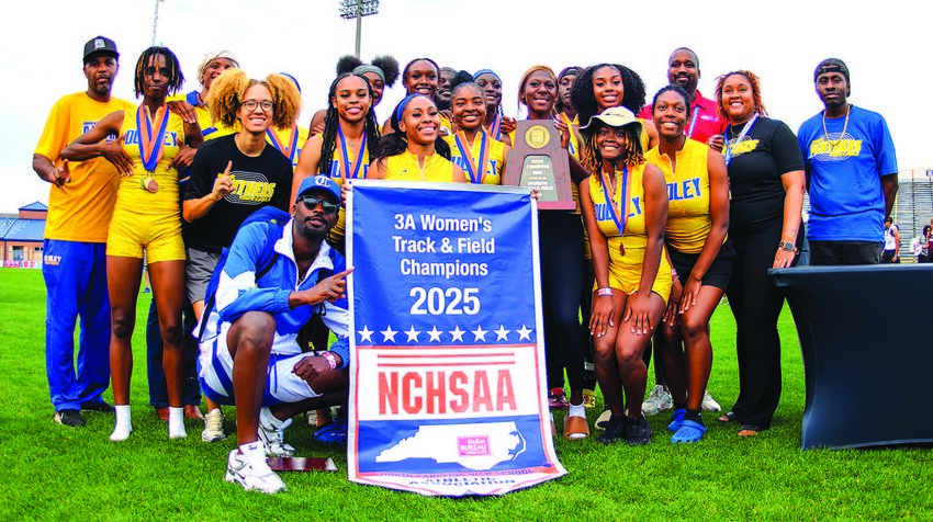 The Dudley High School 2025 women’s track and field championship team.