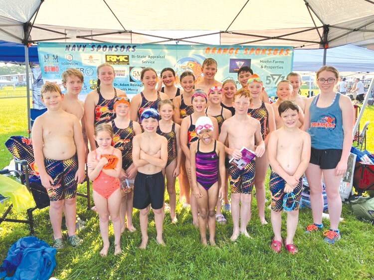 The Perryville Piranhas swim team finished the season with six first place finishes at the Southeast Missouri Swim Conference Championship Meet held July 13 in Cape Girardeau. Other teams competing in the event included the host, River City Aquatics, Kennett, Jackson Barracudas, Ste. Genevieve Stingrays SEMO Blueracers and Poplar Bluff. Lux Myer won the Female 9-10 SC 50 Fly in 33.52 seconds, the Female 9-10 SC 100 Free in 1:09.48, and the Female 9-10 SC 100 in 1:16.02; Emmitt Sander won the Male 8 and Under SC 25 Free in 18.03 seconds; and Joshua Southard won the Male 9-10 SC Free in 34.15 seconds, and the Male 9-10 100 Free in 1:15.85. According to Coach Angie Schupp is accompanying three members of the Perryville Piranhas swim team, as well as 15 other swimmers from the Southeast Conference, at the Junior Olympics in swimming being held in Greensboro, North Carolina.
