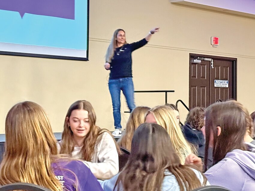 Student athletes from St. Vincent and Perryville High School met Feb. 26 at the Robinson Construction Event Center for the annual High Tops and Hoodies program sponsored by Mercy Hospital Perry.
