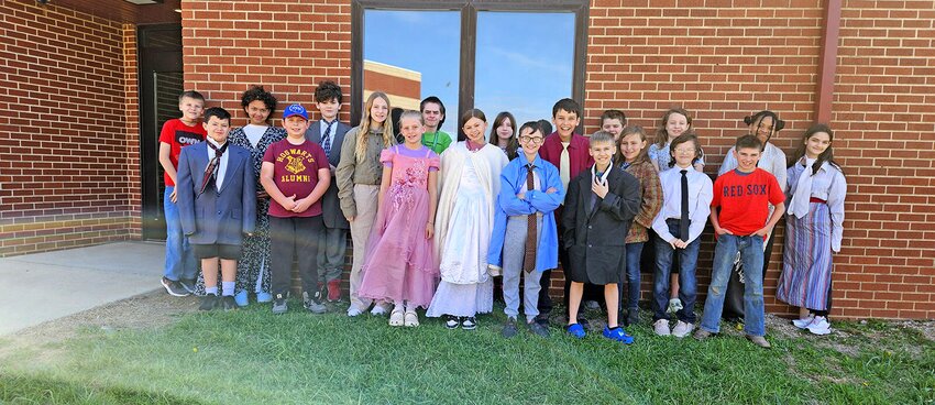 Fifth graders at Perryville Elementary School dressed as the historical characters they researched for the Wax Museum project hosted by Mrs. Denita Schilli.