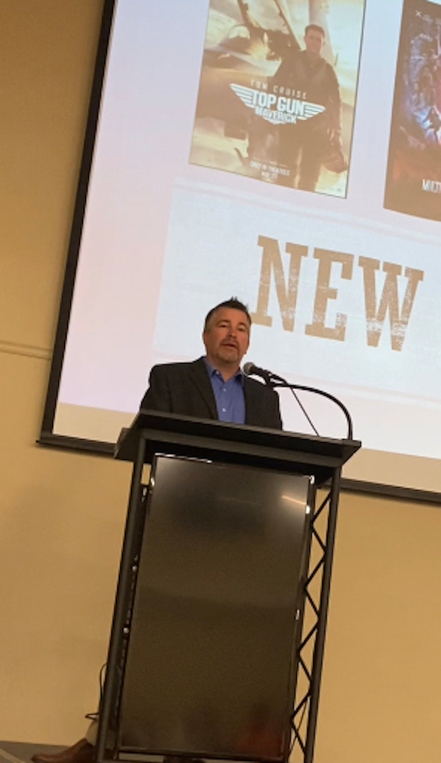 Perryville city administrator Brent Buerck provides an update on a variety of city-related topics at the Chamber of Commerce’s Coffee and Connections event Wednesday, June 8, at Robinson Event Center.