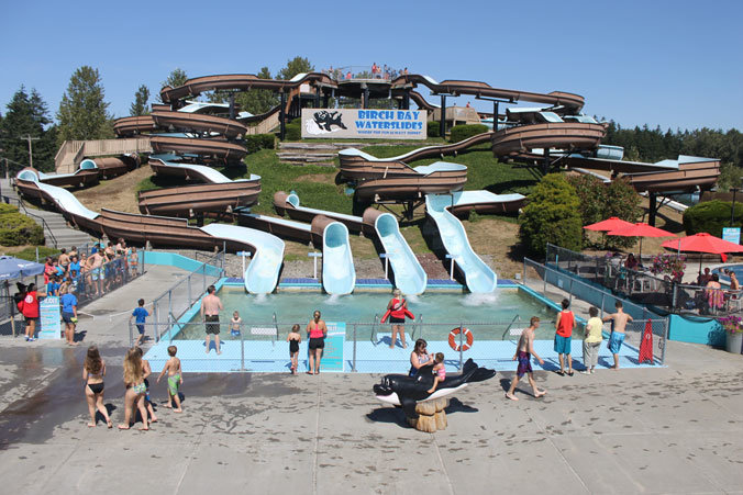 Birch Bay Waterslides opened in 1983 and has eight slides, two pools, a hot tub and other attractions.