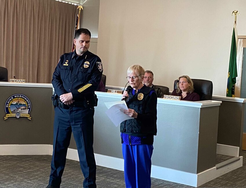 National Police Week was honored during the May 13 Blaine City Council meeting. Mayor Mary Lou Steward, r., read a proclamation for the week while police chief Rodger Funk remembered the three members of Blaine’s police force who lost their lives in the line of duty: former interim chief Michael Knapp, who died while working for Lynden Police Department in 2019; and assistant chief Larry Duronso​ and officer Douglas Krenz, who died in a plane crash in 1978. “There have been numerous police officers and agents who have served federal, state and local agencies who have lost their lives in Whatcom County,” Funk said.