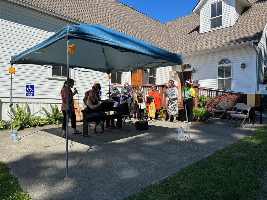 Alumni from the popular Trinity Church Music Camp program gathered for an outdoor concert at the church on August 4, with a retrospective of earlier performances.