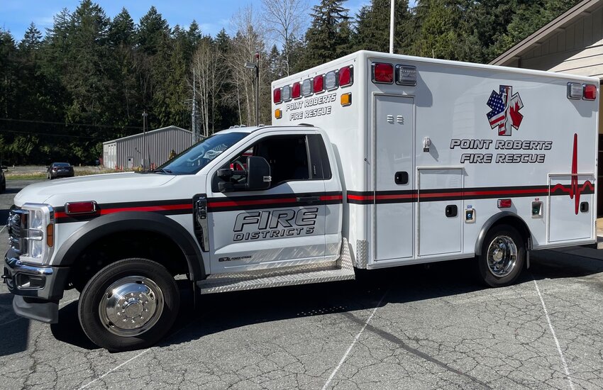 s The Point Roberts fire district’s new ambulance goes into service on April 1, replacing an ambulance that was totalled in an accident last October. The 2024 state of the art Type 1 ambulance cost $270,000 less the $164,000 in insurance payout for the old one. The district will also be activating its new radio system thanks to a $241,000 grant less a 5 percent match payment by the district.