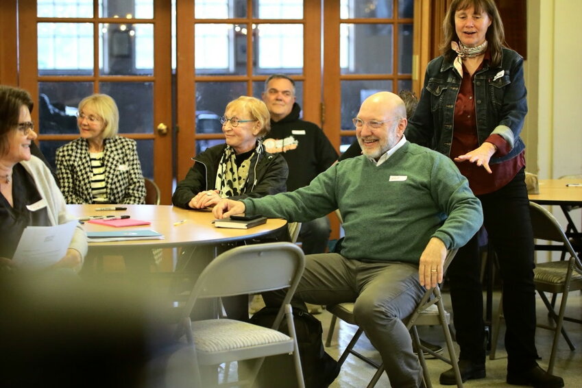 An engaged and  engaging audience participated in the workshop held April 3 at the Gulf Road community center.