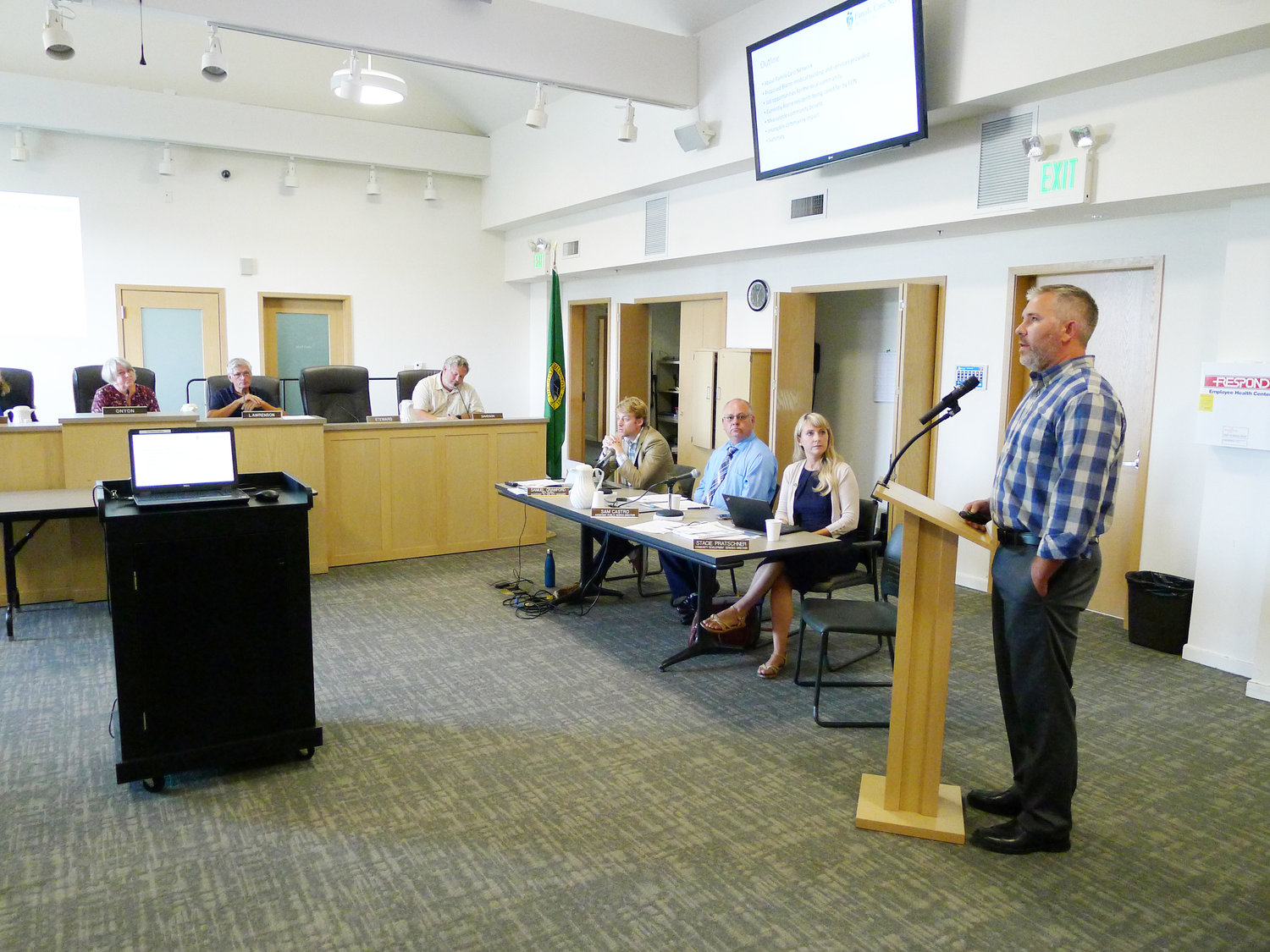 Family Care Network president Dr. Rodney Anderson delivered a presentation to Blaine city council on August 12.