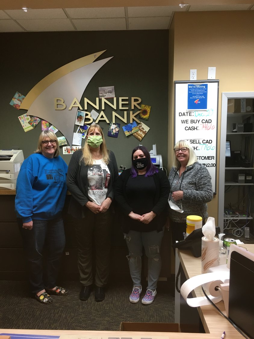 With the closure of Banner Bank, the smiling faces of, from l., Laura Griffith, Sandy Letherby, Holly Milner and Barb Richardson will be sorely missed.