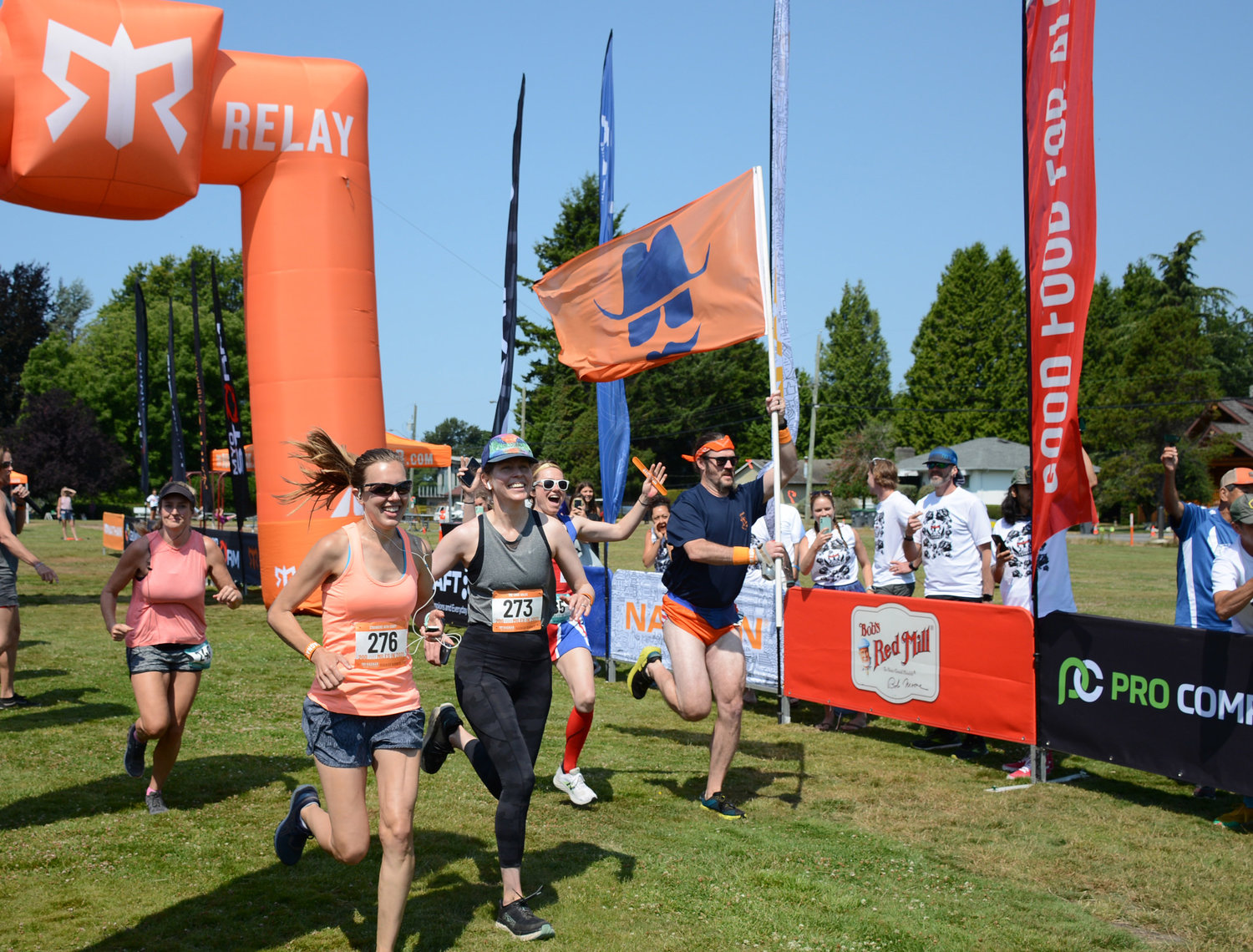 With names like “Long Distance Relay-tionship,” “Sleeveless In Seattle” and “Strangers with Candy,” a total of 190 teams competed in the Ragnar Road Northwest Passage, a 200-mile relay running race. Teams sent off their first runners in an interval wave start July 9 at Peace Arch Park and finished the next day in Langley. The overall winning time was nearly 22 hours.