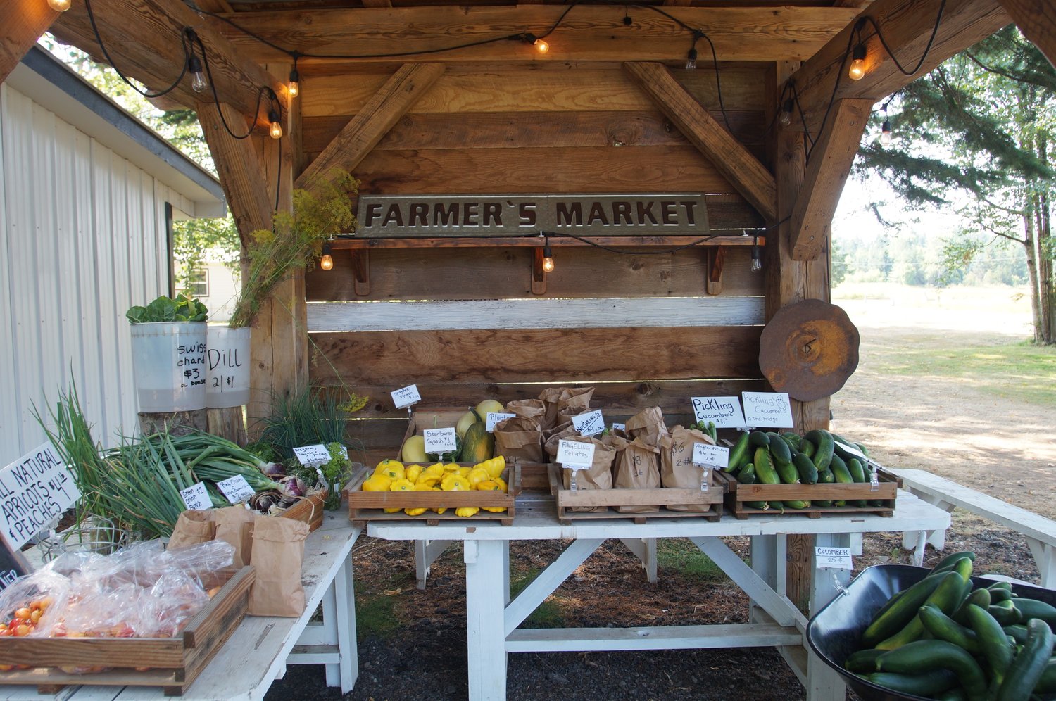 The year-round farm stand at Home Farm’s entrance offers a variety of fresh 
all-natural produce, including fruit from other farms.