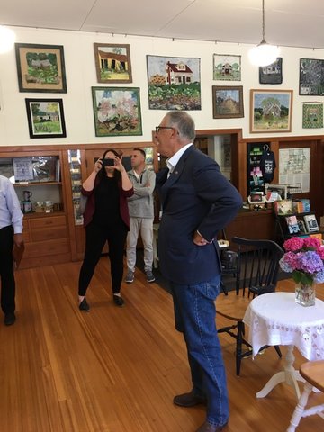 July 2021: Perhaps the most notable visitor to the Historical Room ever? Governor Jay Inslee made a special trip to Point Roberts.