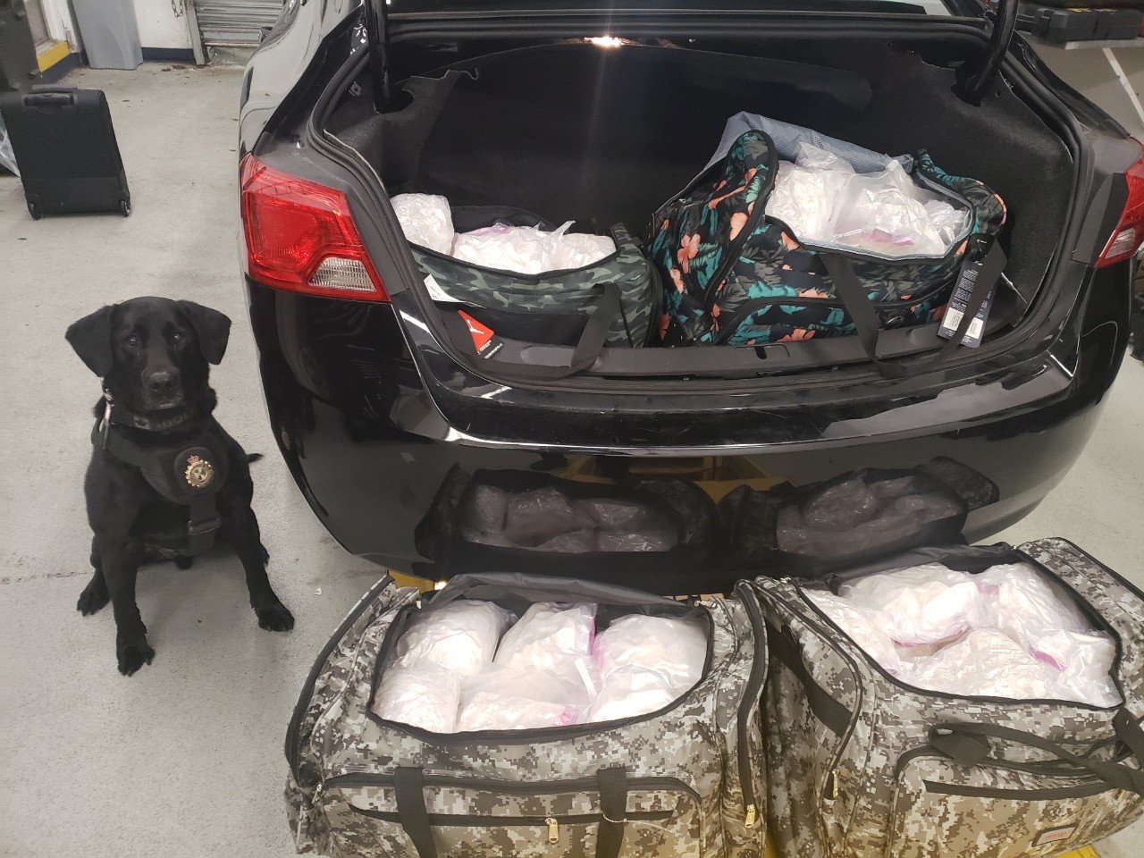 The Canada Border Services Agency and the Royal Canadian Mounted Police arrested a woman who allegedly attempted to smuggle 100 kilograms of methamphetamine into B.C. at the Blaine border crossing.