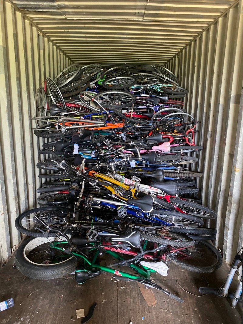 Bike donations that were dropped off last April at the Semiahmoo Golf and Country Club were shipped to Rwanda.