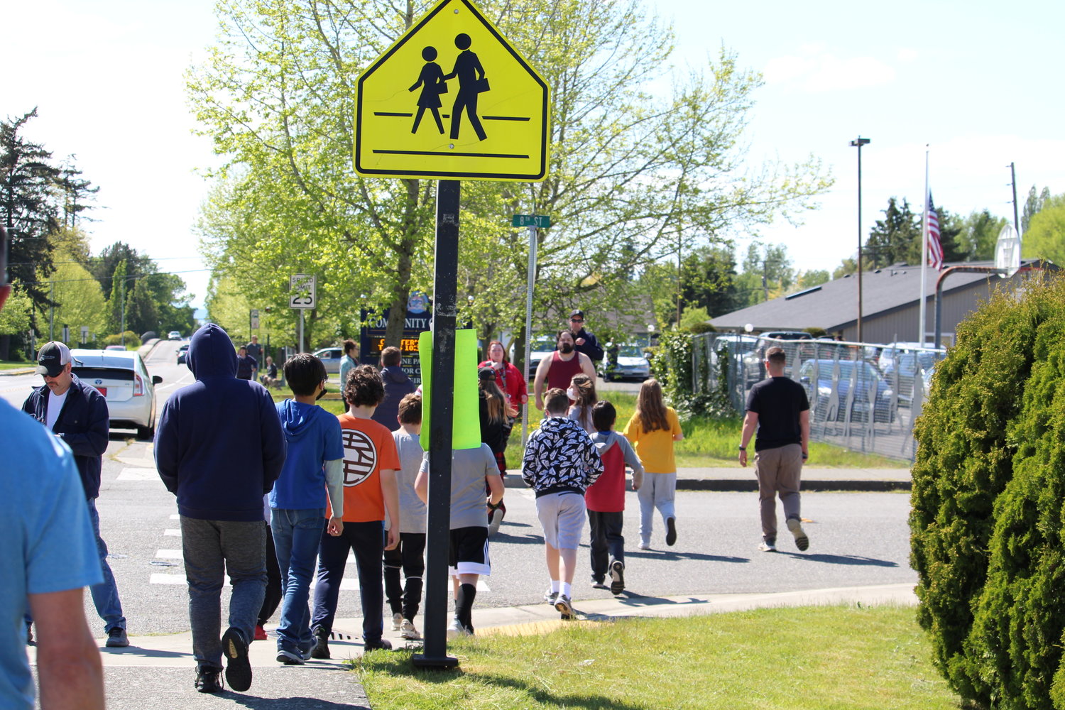Blaine students escorted to the Blaine Boys and Girls Club on May 25.