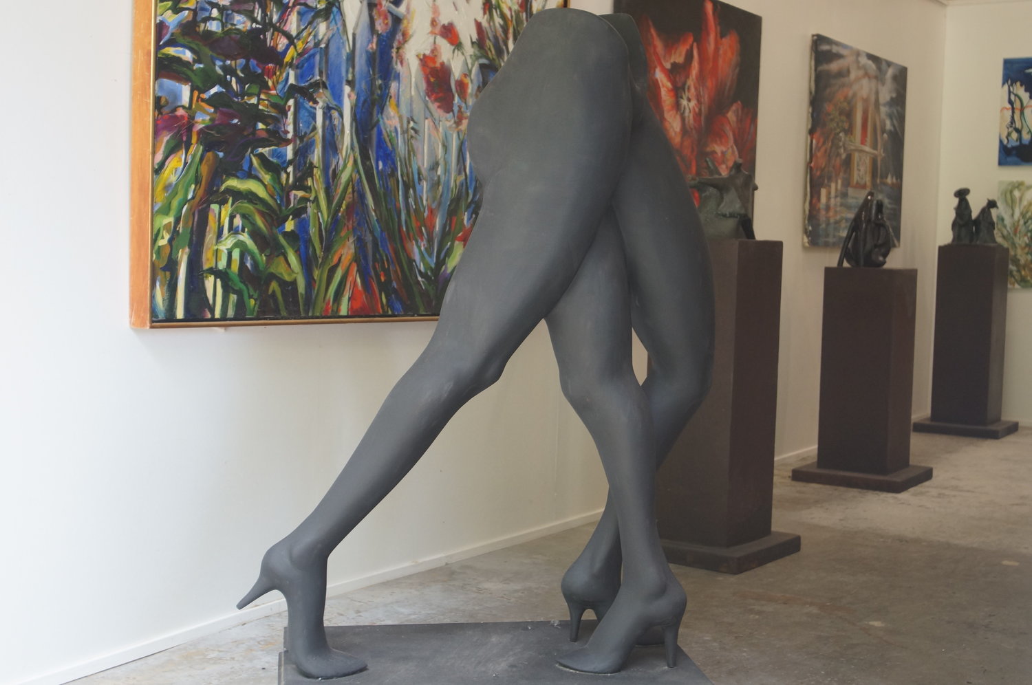 Birch Bay artist Joseph Kinnebrew used wood to carve his sculpture titled, “The Three Legged Women.”