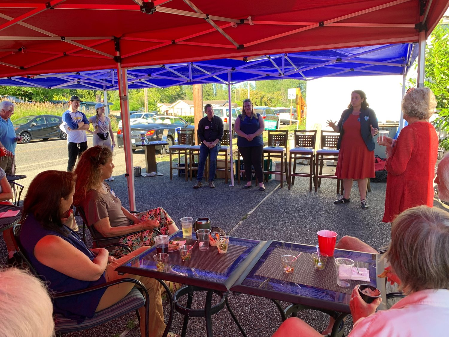 42nd District Democrats came to Point Roberts on July 12, 2022 for a meet and greet at Saltwater Cafe.