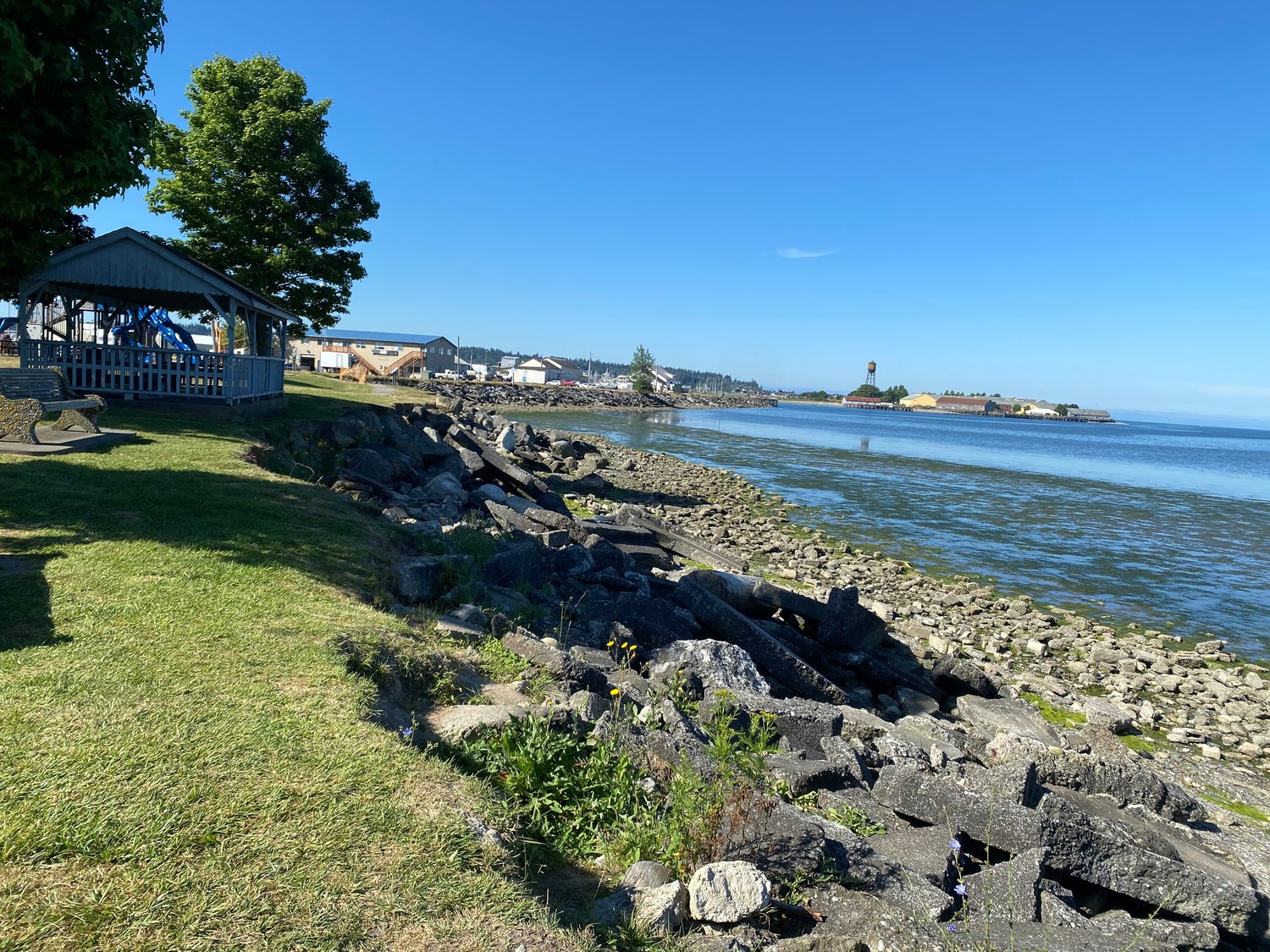 The Blaine Marine Park Shoreline Reconstruction Project will improve about 1,000 feet of shoreline between the playground and Lighthouse Point Water Reclamation Facility.