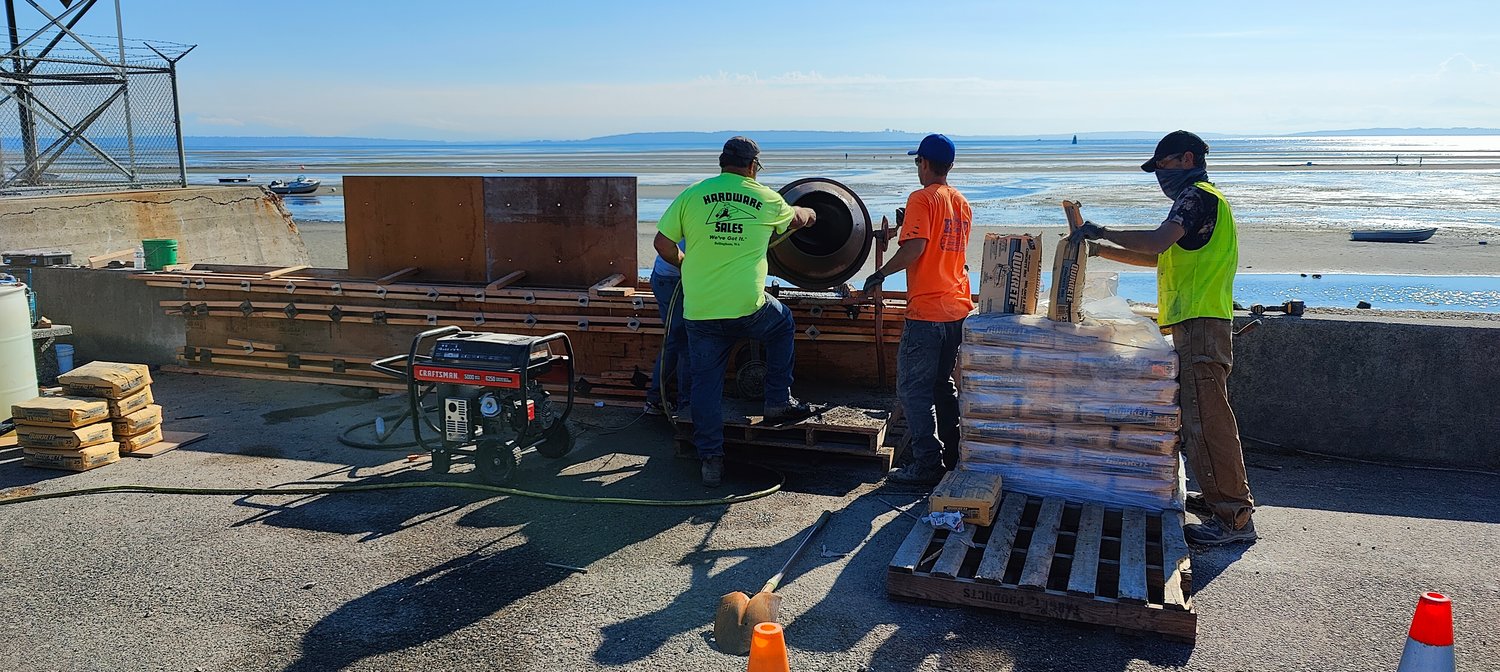 Tiger Construction crews began repairing the Maple Beach seawall on August 8, more than a year after it was damaged in a fatal, single-car collision in June 2021.
