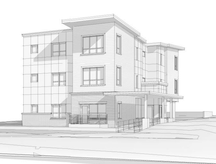 A proposed five-unit residential project in the 900 block of Peace Portal Drive, near Clark Street. The project is being postponed because of high project costs and return on investment concerns.
