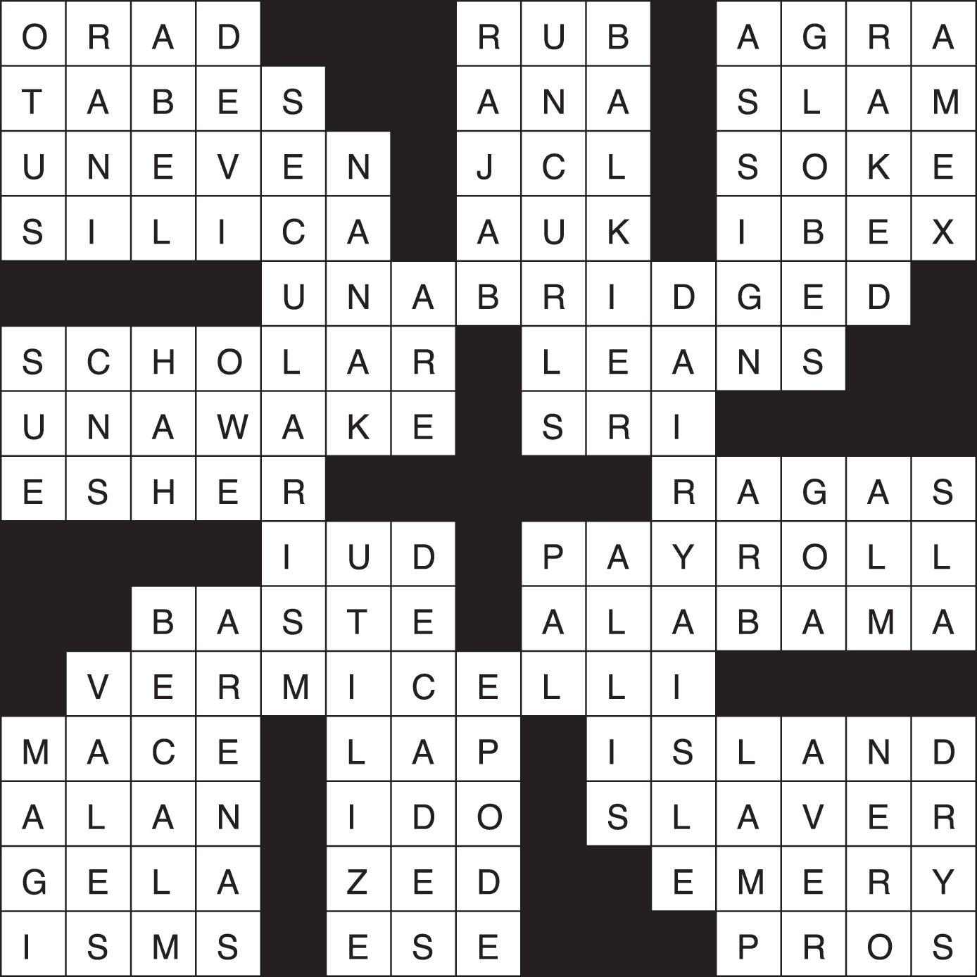Crossword Puzzle Answers September 15 21 2022 All Point Bulletin