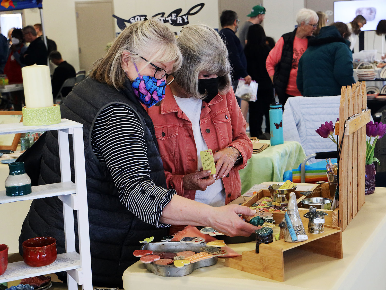 Vendor booths offered a variety of goods during the birding expo on March 18.