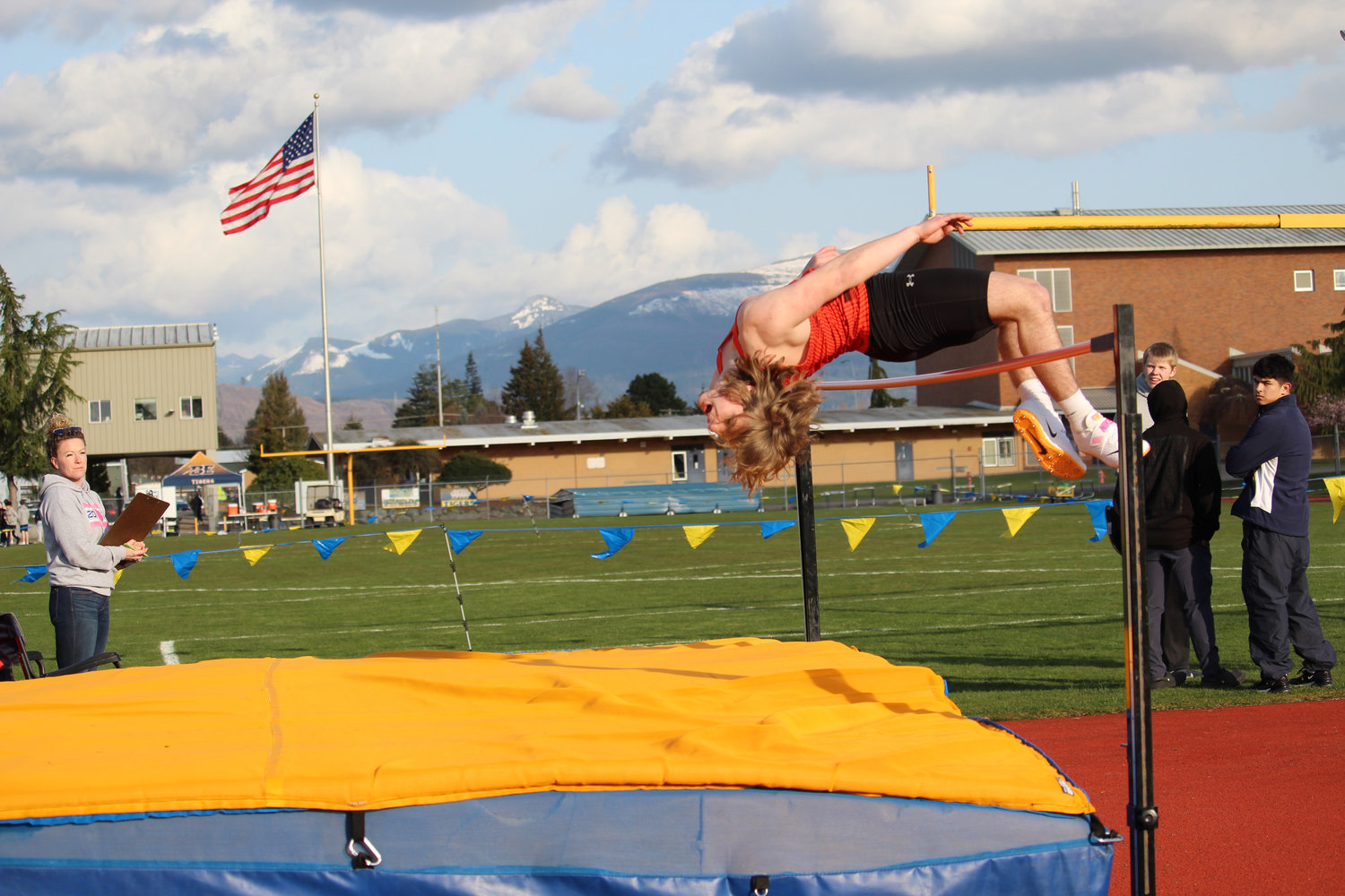 Colby Shipp jumped 5 feet, 4 inches in Blaine track and field’s opening meet at Burlington-Edison High School March 15.