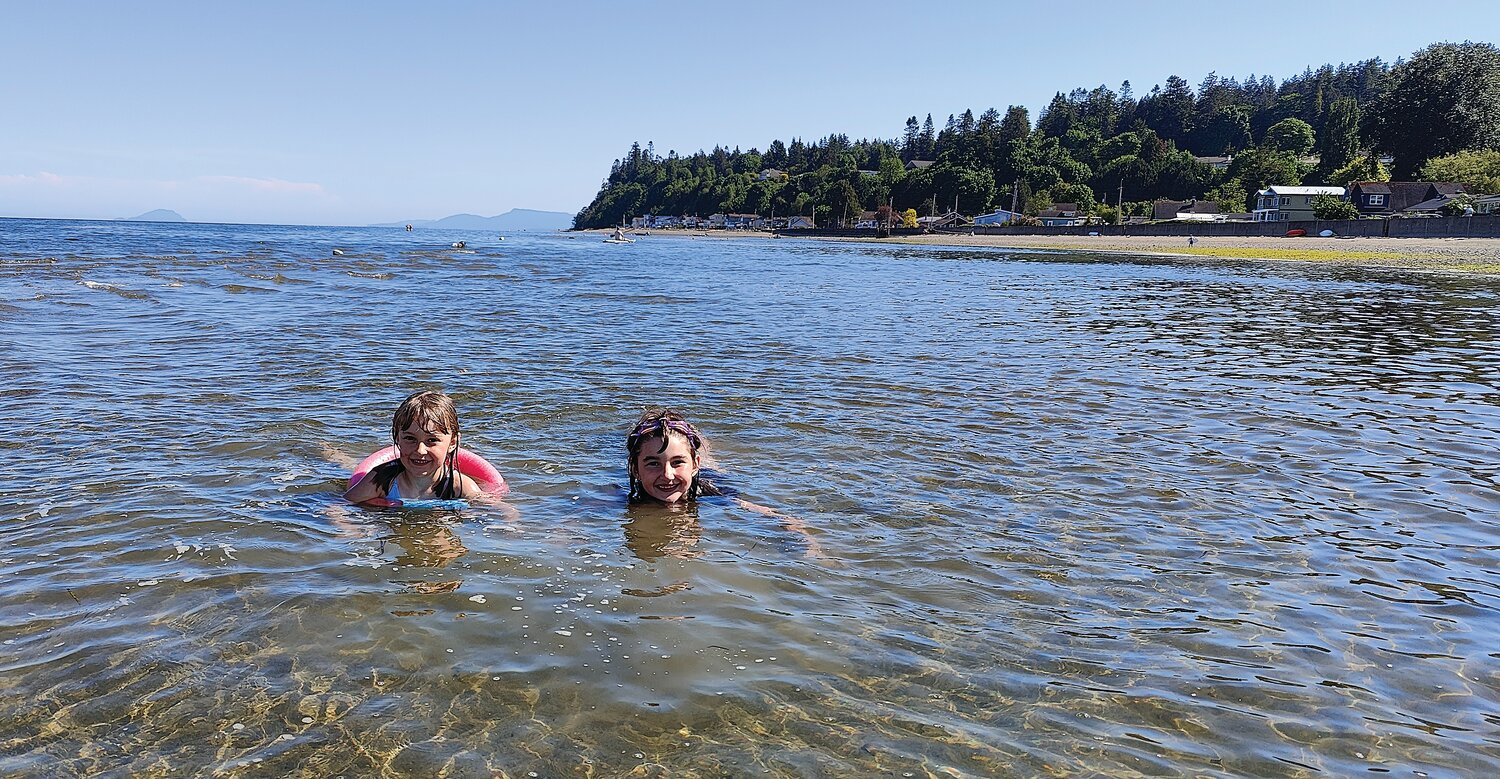 Unlike 2022 when the first hot day didn’t occur until June 27, this year the weather turned nice in mid-May. These two swimmers were down visiting their grandparents on the Victoria Day long weekend.