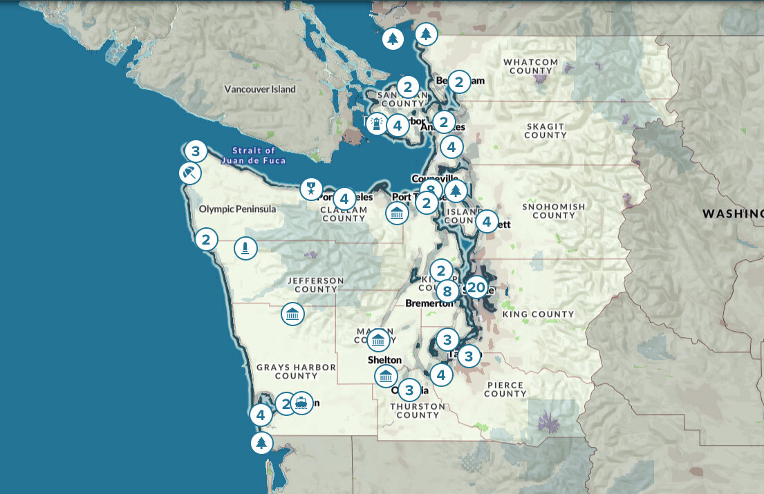 The new Maritime Washington National Heritage Area interactive map on its website, maritimewa.org.