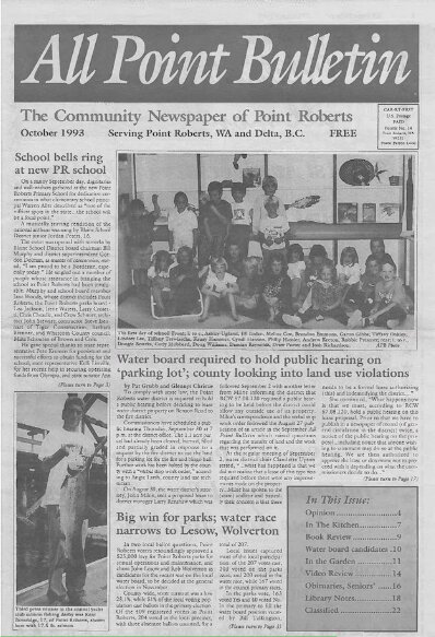 Front page of the October 1993 All Point Bulletin.