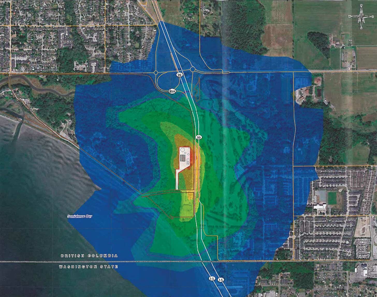 According to modeling created by Tetra Tech, an environmental engineering firm hired by Andion Global, residents of northwest Blaine could expect annually up to 24 odor events lasting 10 minutes.