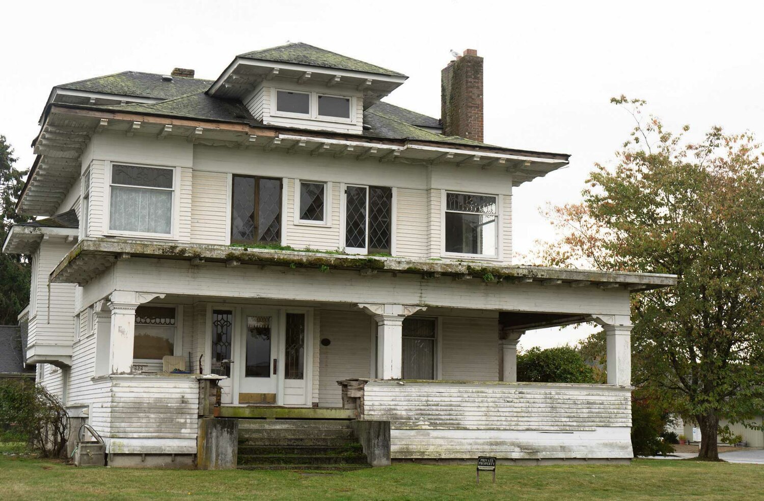The exterior of the historic Wolten family home, 110 years after it was built. Blaine residents Rachel and Wayne Vezzetti bought the house earlier this year in the hopes of fully restoring it to its original use as a family home.