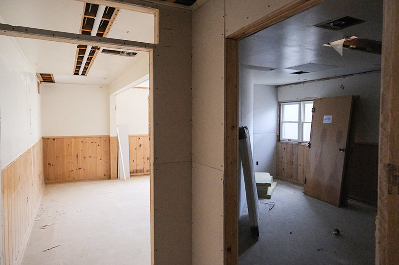 The two rooms that will house the mental health offices in the Park County School District 1 cottage are currently under renovation.