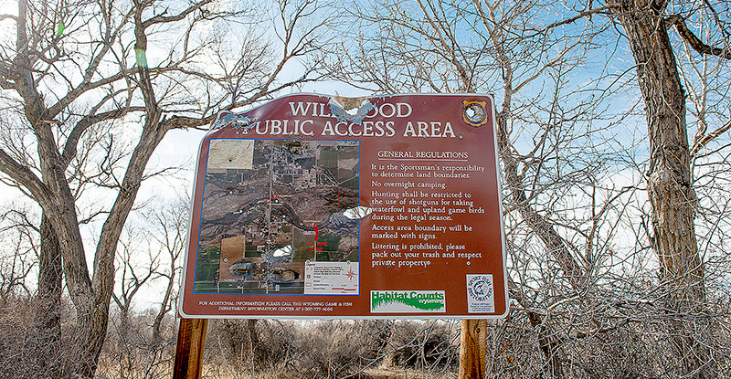 A large informational sign, costing the Wyoming Game and Fish Department hundreds of dollars to install, stands inside the Willwood Access Area south of Powell. Vandals in the hunting area have contributed to the department closing the area to vehicle traffic.