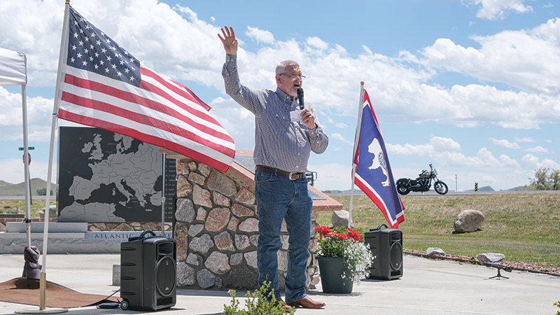 Wyoming&rsquo;s Superintendent of Public Instruction Brian Schroeder speaks during the annual Freedom Celebration at Veterans Memorial Park in Cody.