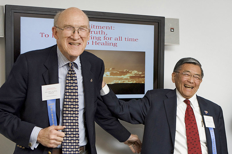 They met as Boy Scouts, then served at the same time in Congress. The Mineta-Simpson Institute at the Heart Mountain Interpretive Center will honor the lifetime friendship of Sen. Al Simpson and former Secretary of Transportation Norm Mineta. Fundraising efforts are underway.