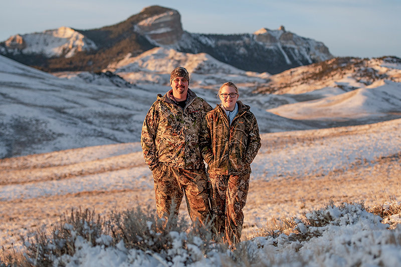 T.J. Edgell and his daughter Samantha hunt elk near Heart Mountain this past season. Though she hunted the species hard, Samantha will have to wait until next year to harvest an elk.