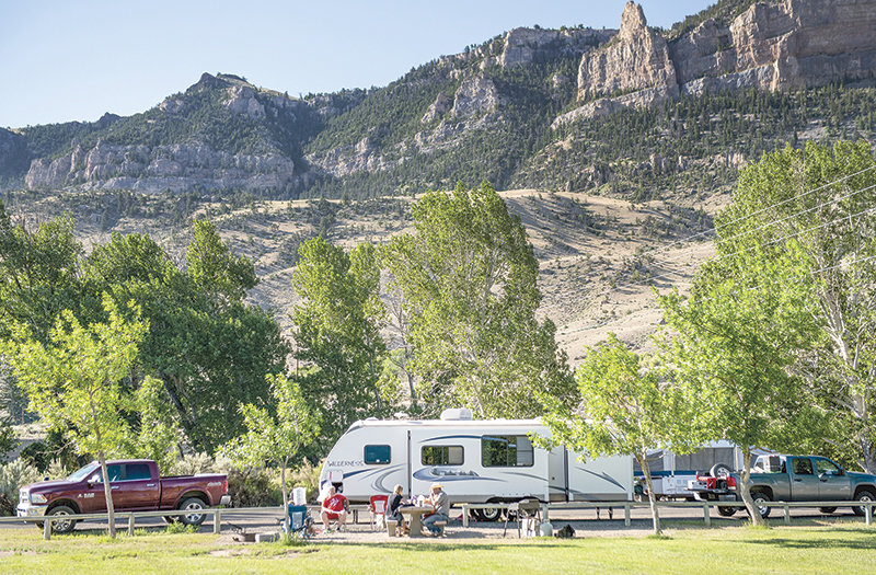 Campers at Buffalo Bill State Park enjoy a meal before heading out for the day&rsquo;s entertainment. The Wyoming State Park&rsquo;s Management Plan is intended to be a 20-year plan for the park, providing the foundation for decision-making to accommodate recreation and visitor amenities in balance with the preservation of recreation, setting, and natural and cultural resources.