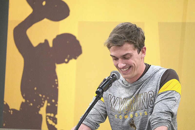 Powell High School graduate and University of Wyoming athlete Jay Cox spoke to the Big Horn Basin community on April 18 in Cody as part of the &lsquo;UW in Your Community Event.&rsquo;